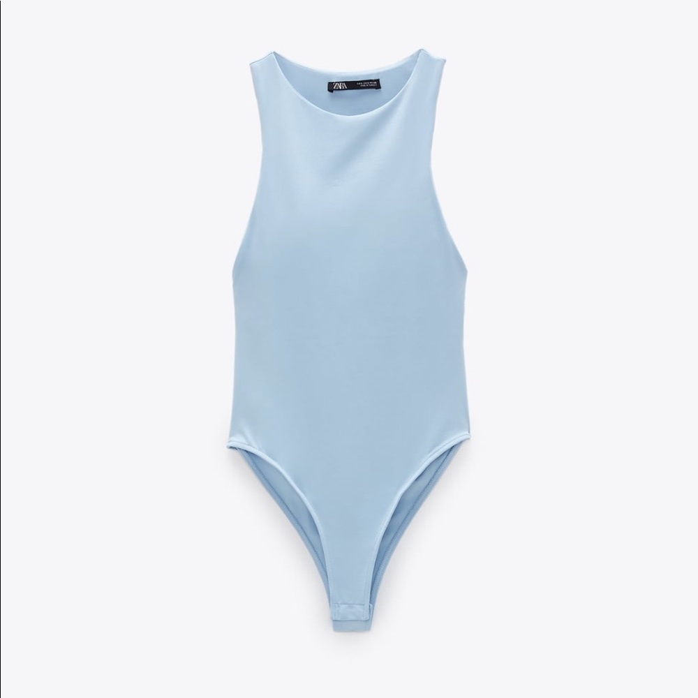ZARA BNWT Light Blue Halterneck Bodysuit - Picture 15 of 16